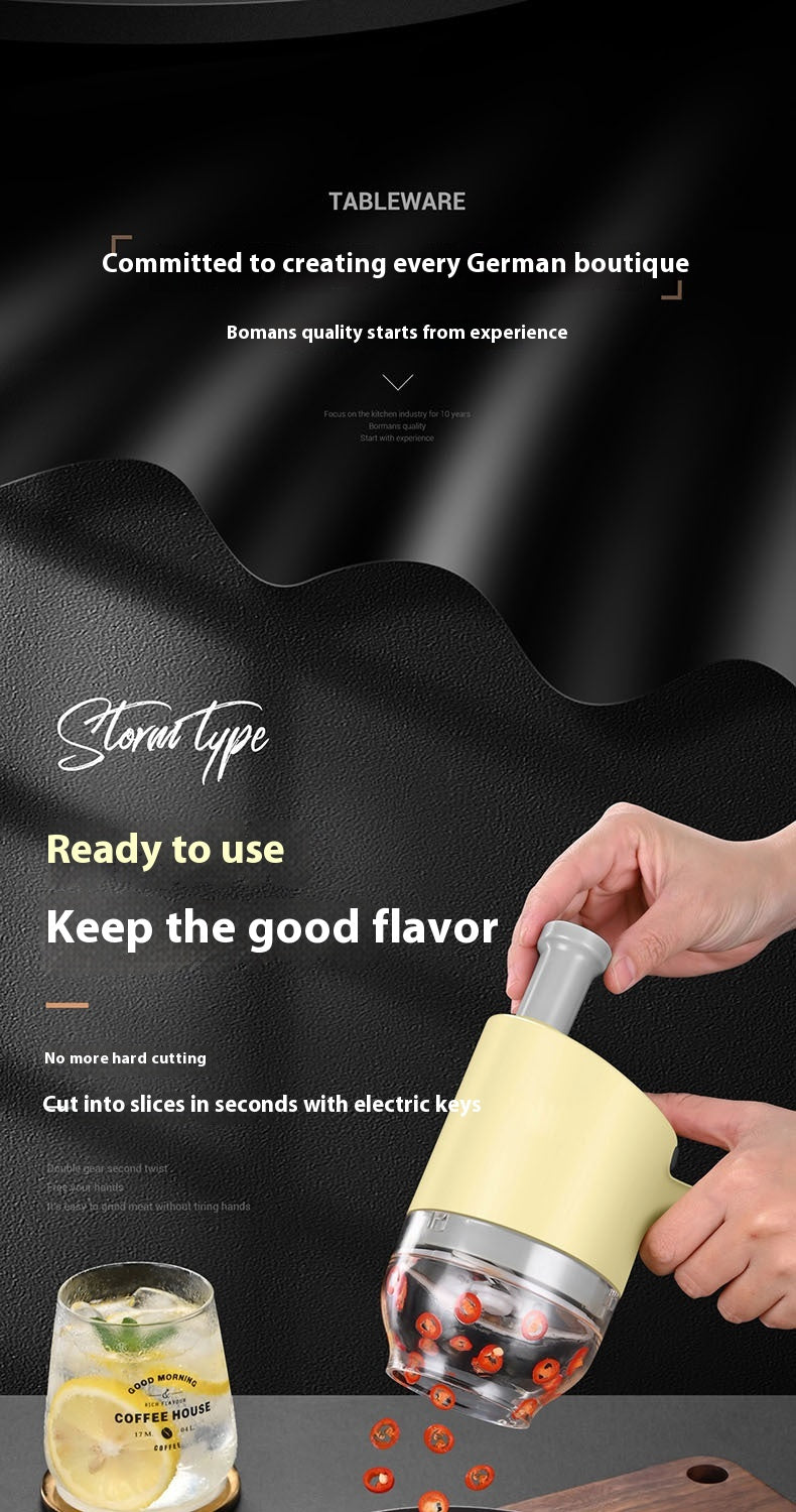 Wireless Garlic Grinder Electric Crusher with Food-Grade Plastic - Beige