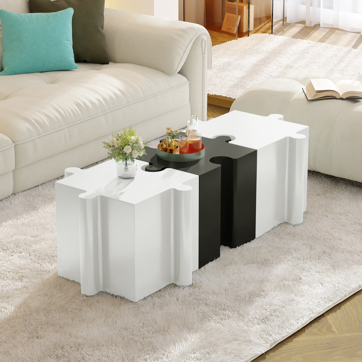 Puzzle Art Side Table, Modular Concave Edge MGO Table - Buy Singles