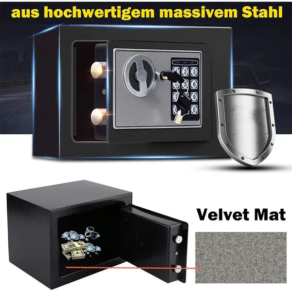 Fireproof Safe Box with Digital Lock, Wall Mountable Security Safe for Documents & Money