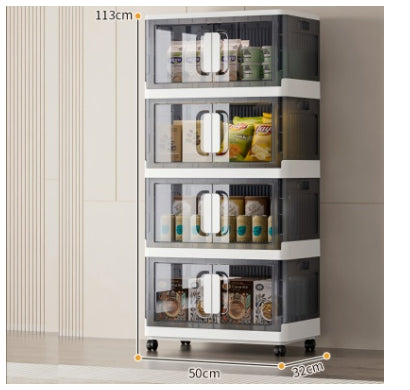 Foldable Clothes Storage Locker with Wheels for Household Organization