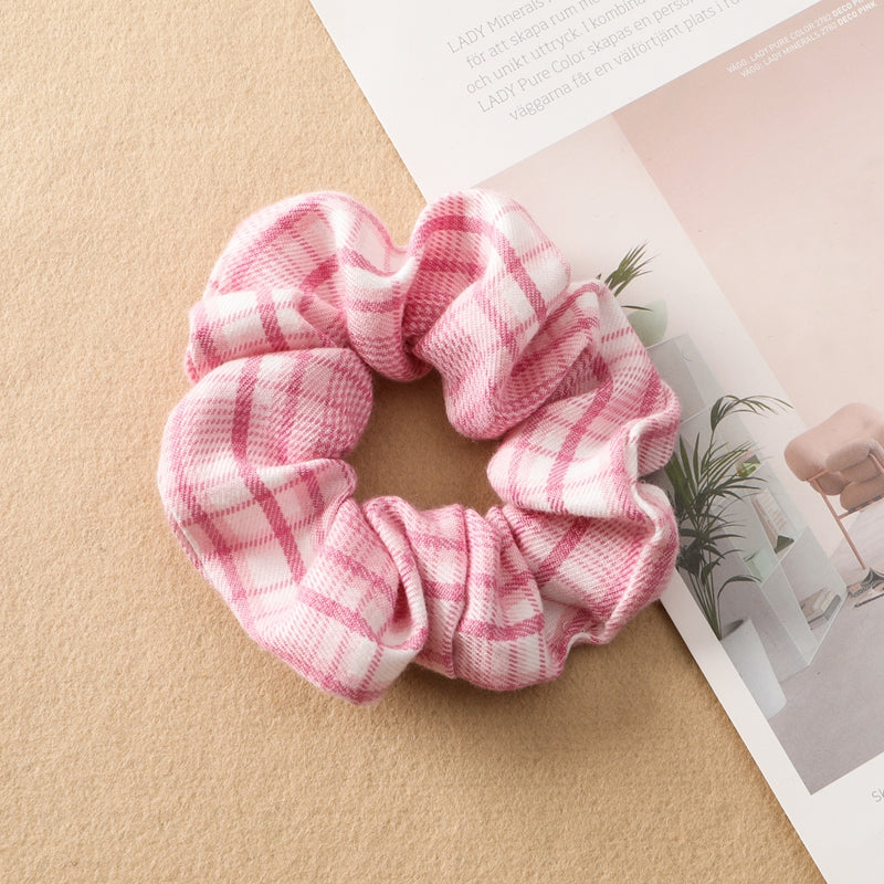 Plaid Print Cotton Hair Tie