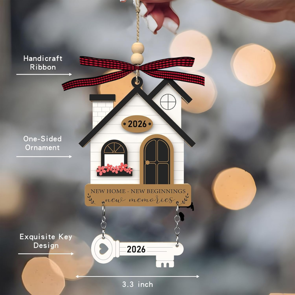 2026 New Home Wooden Ornament - Housewarming Gift for Couples