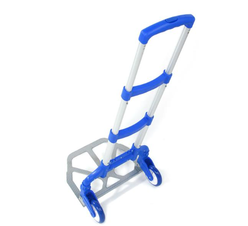 Portable Foldable Luggage Cart Trolley Aluminum Hand Truck, Blue