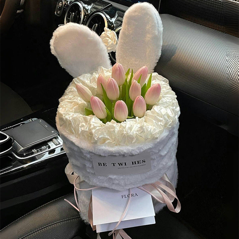 Eternal Fragrant Flower Bouquet - Small Silk Rose & Tulip Arrangement