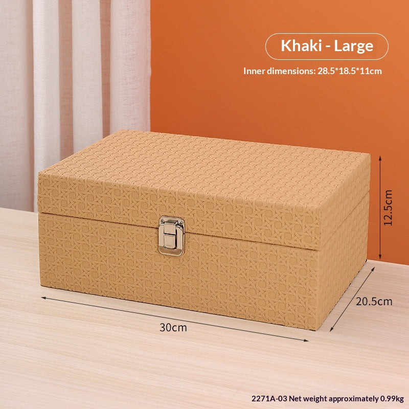 Minimalist Wooden Jewelry Organizer Large Capacity Desktop Storage Box