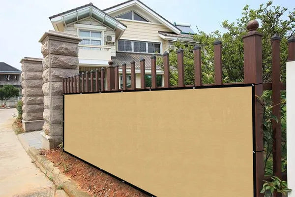3ft x 12ft Beige Sunshade Fence - Outdoor Heat-Insulating Shade