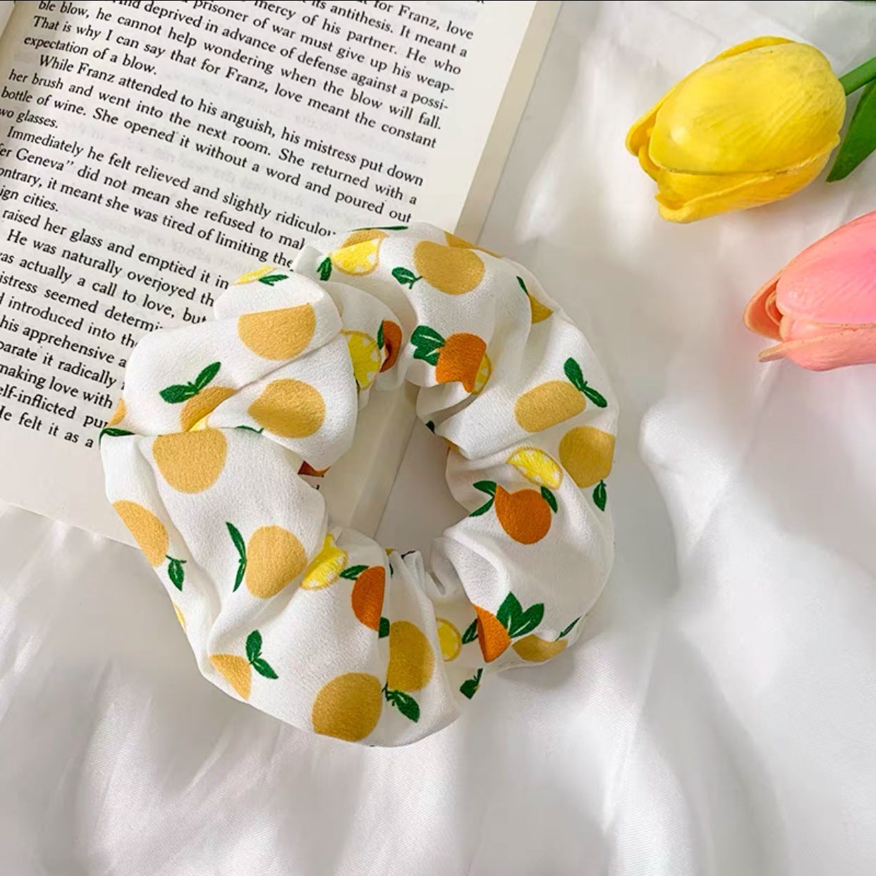 Korean Fruit Pig Large Intestine Hair Ring Organza Hair Accessory for Women