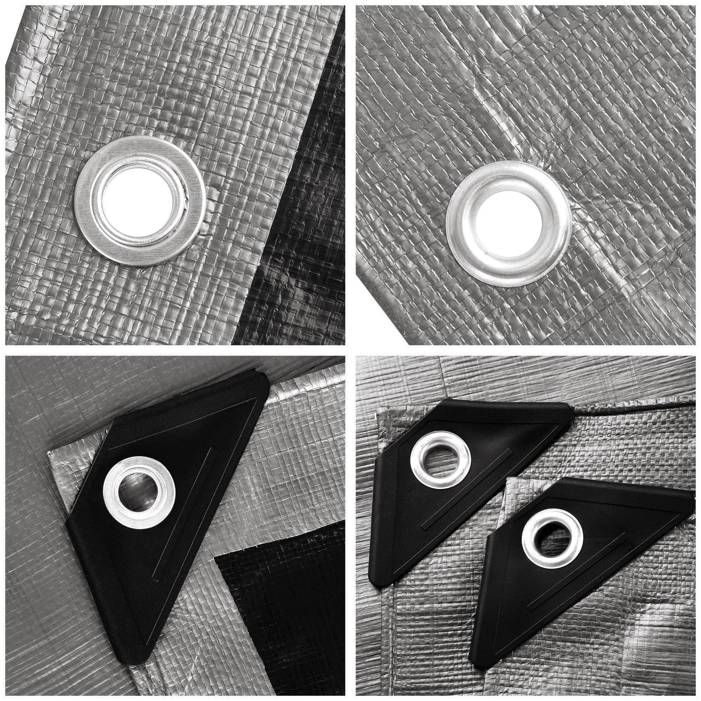 Heavy Duty Poly Tarp 30x40ft Waterproof UV-Resistant Silver Black Shelter Cover