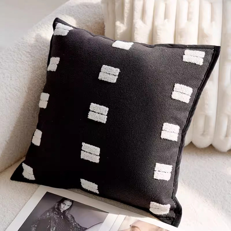 Modern Black and White Decorative Throw Pillow Cover Set - Various Styles and Sizes