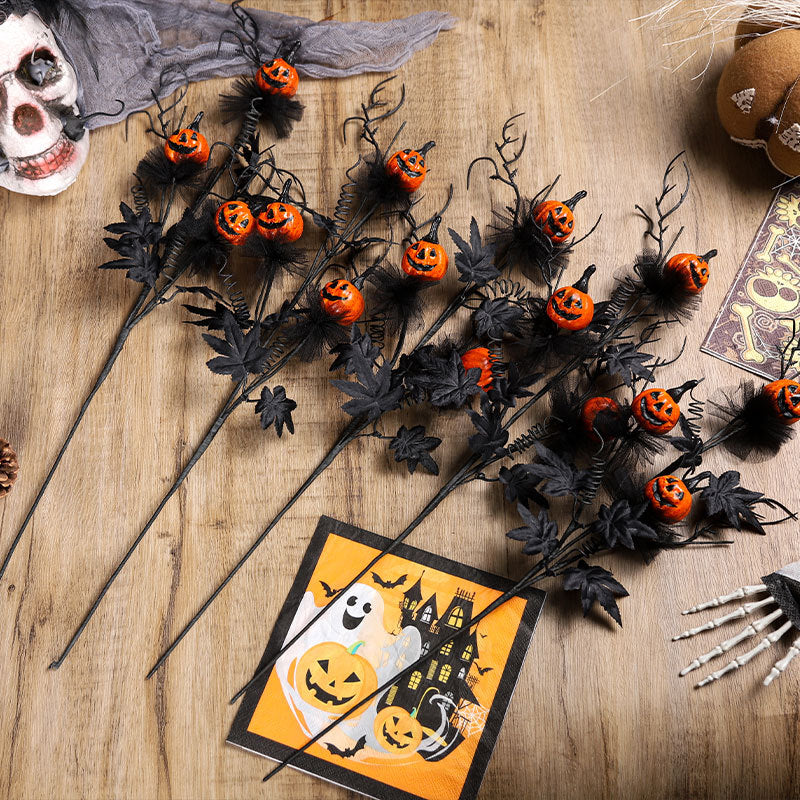Black Halloween Pumpkin Twig Decoration for Festive & Party Decor