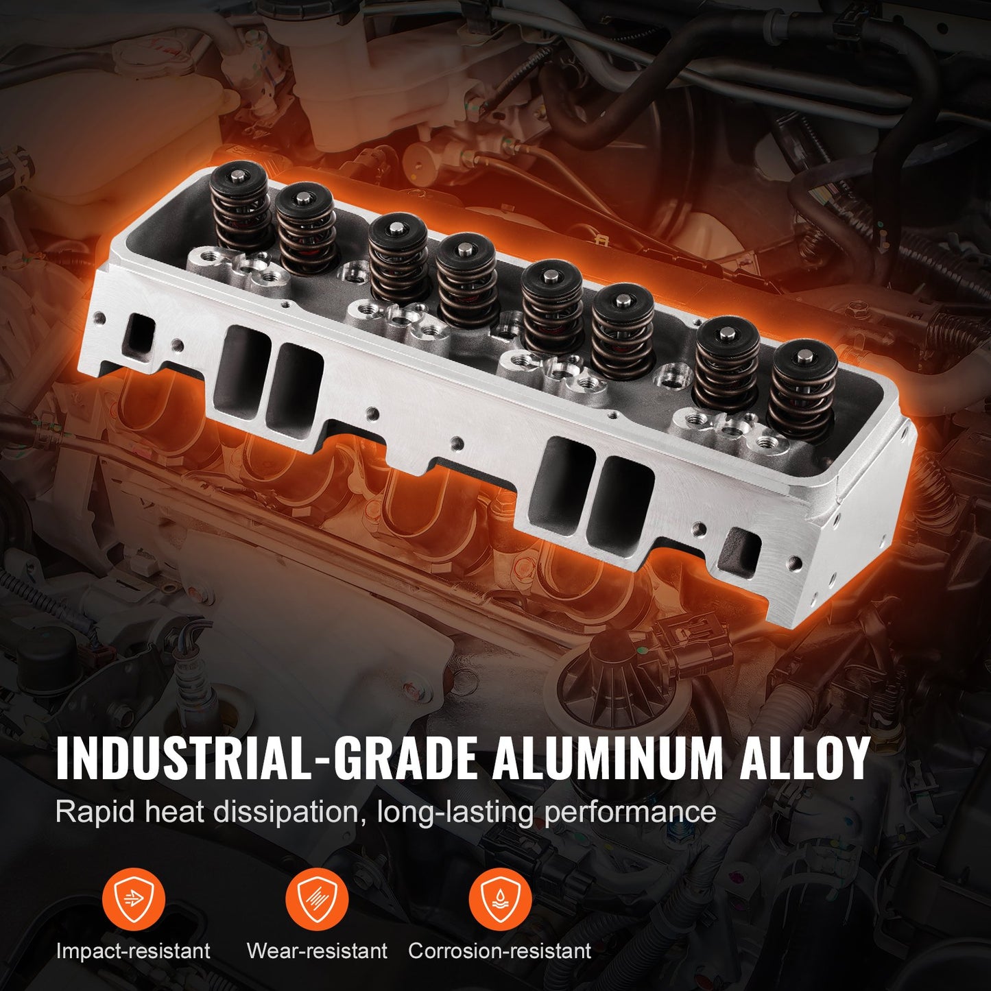 Aluminum Cylinder Head Assembly for Small Block Chevrolet SBC Corvette Camaro