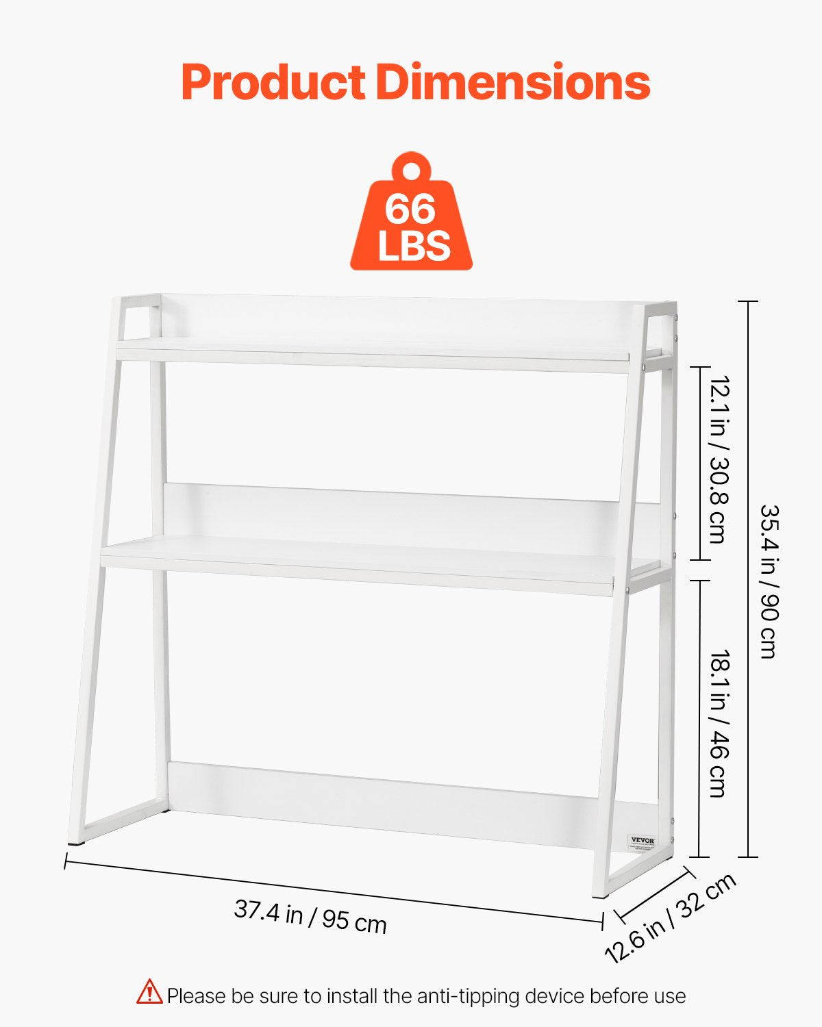 2-Tier Desktop Bookshelf Organizer - White Storage Rack