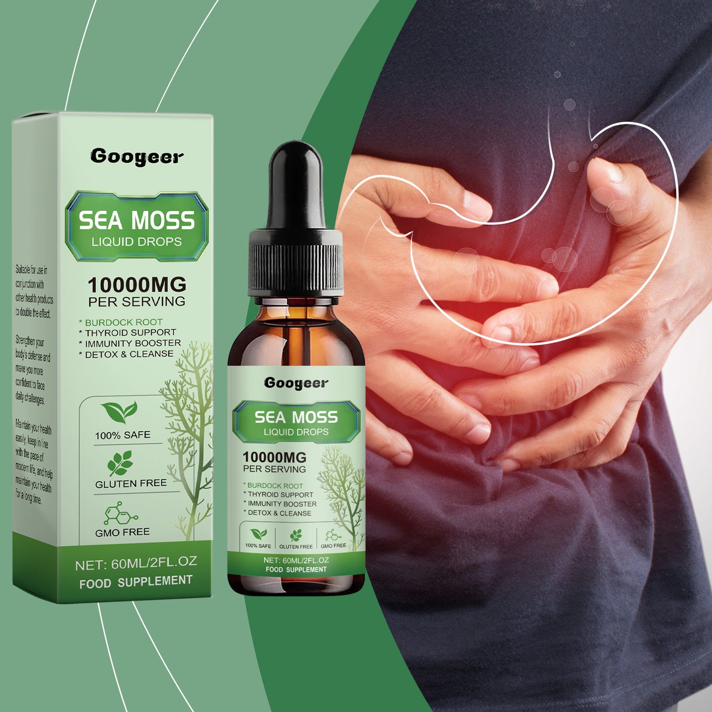 Sea Moss Liquid Drops Body Care - 60ml Natural Skin Treatment
