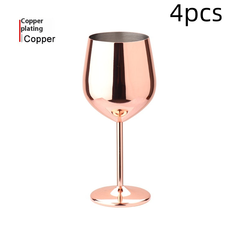 500ml High-Leg Drop-Resistant Copper Plated Wine Glass - European Style