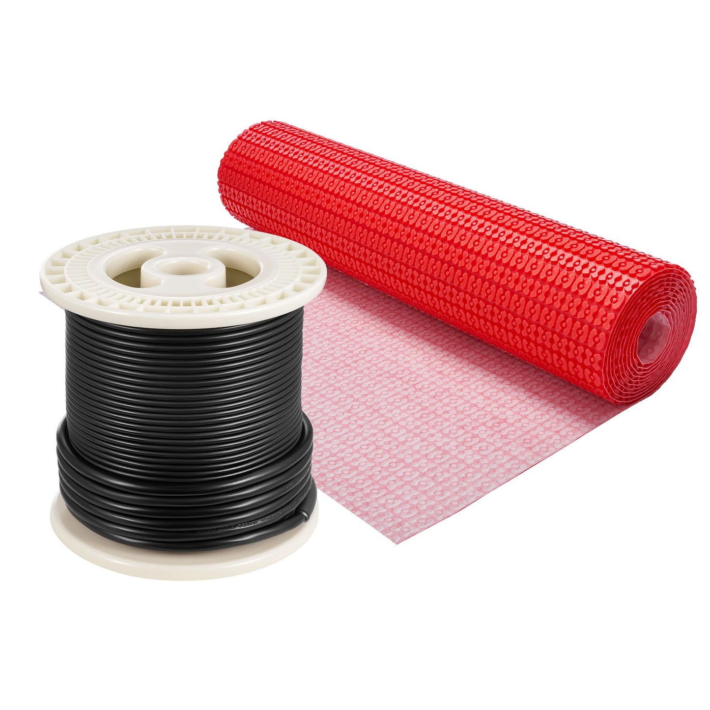 50 Sqft Electric Floor Heating Mat System with Thermostat & Decoupling Membrane