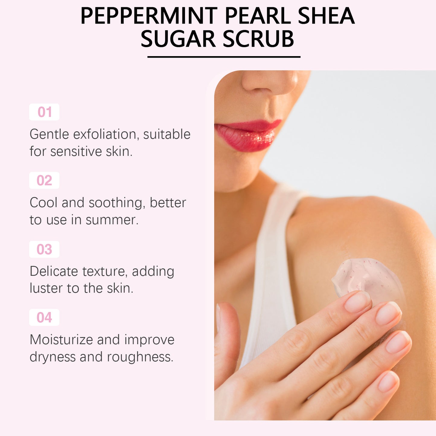 Mint Pearl Body Scrub - Moisturizing Exfoliator with Shea Butter & Peppermint
