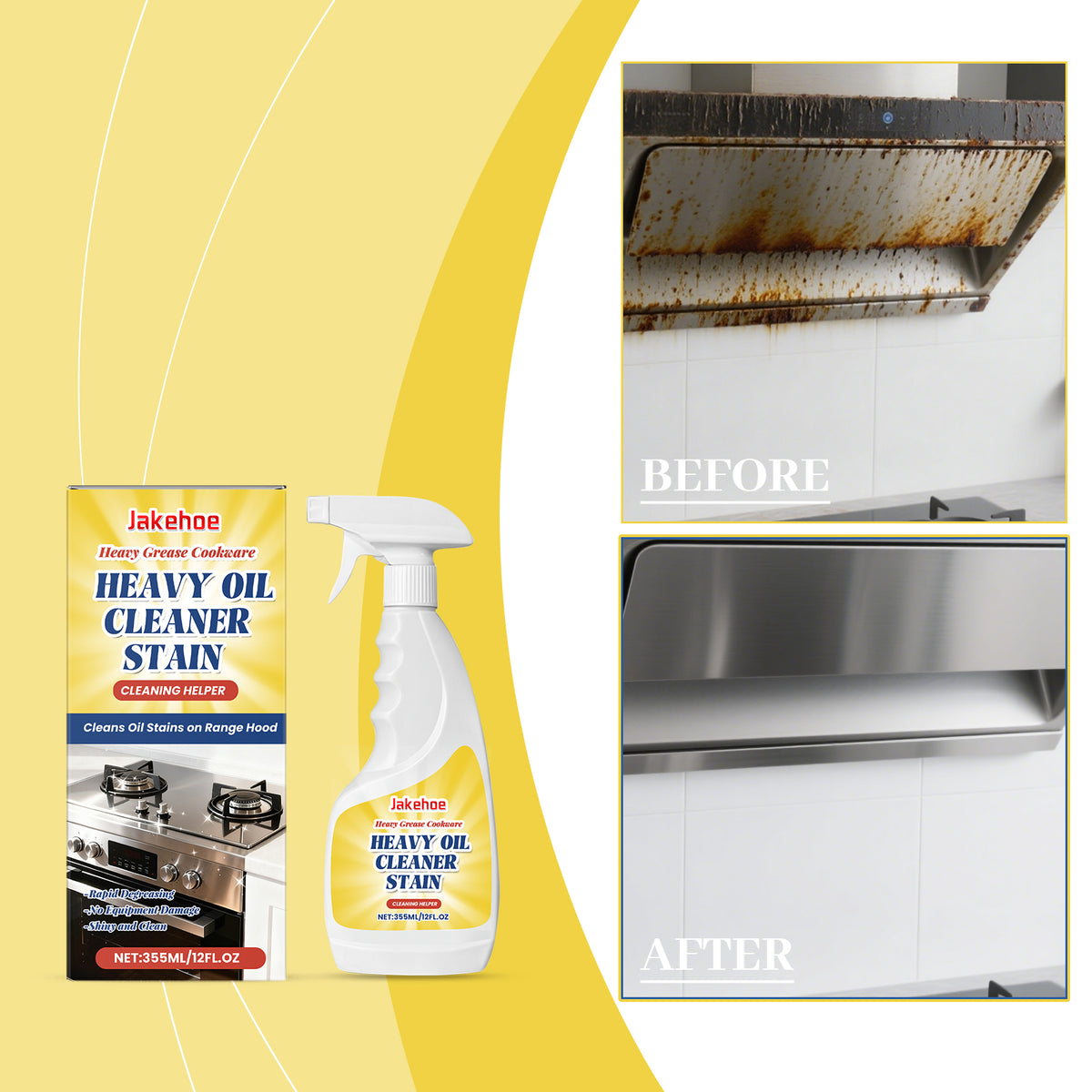 Heavy Oil Cleaning Agent - 355ml Kitchen Storage Cleaner