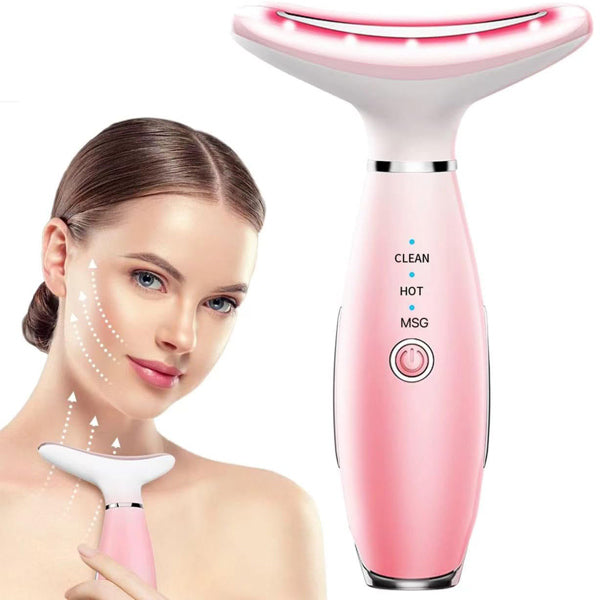 Rechargeable Facial and Neck Massager - 3-Mode Heated Skin Care Device