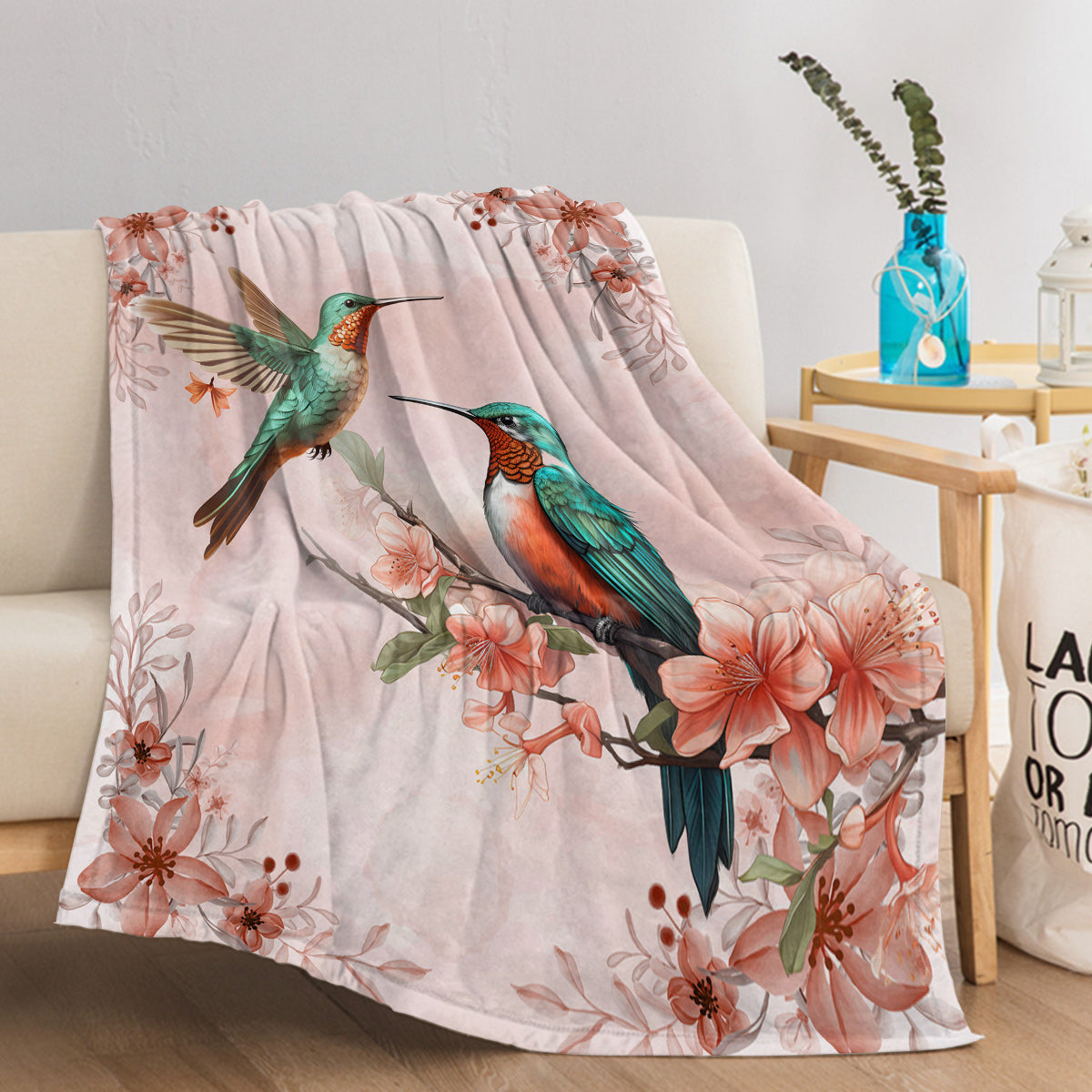 Multifunctional Floral Fleece Throw Blanket - Soft, Warm & Fluffy Outdoor & Home Use