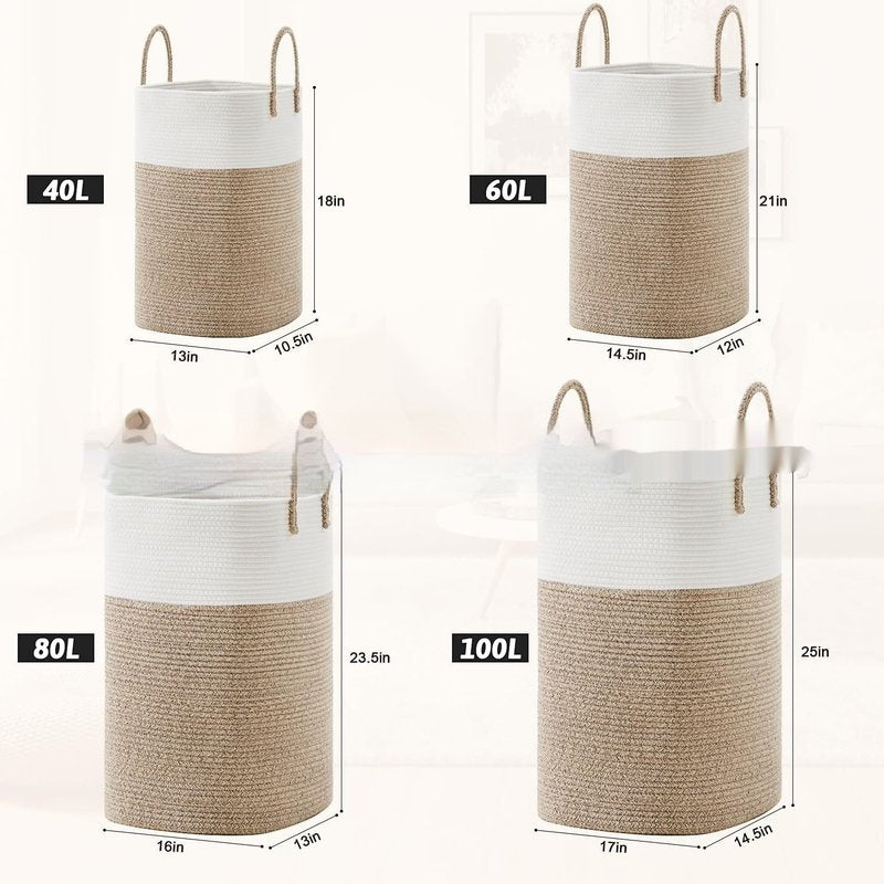 Foldable Cotton String Storage Basket for Home Organization