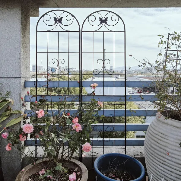 Metal Garden Trellis 71" x 19.7" - 2 Pack, Rustproof Black Support