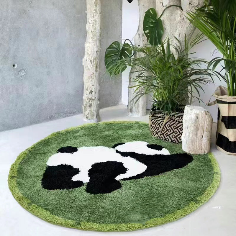 Cute Round Carpet Floor Mat for Bedroom & Living Room - Thickened Soft Cushion