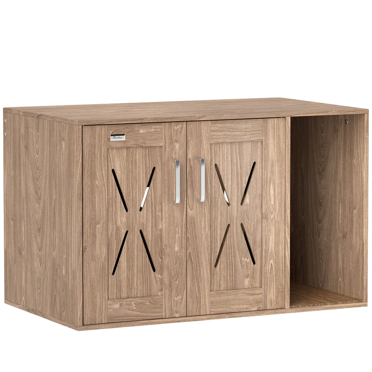 Multifunctional Cat Litter Box Enclosure and Side Table in Walnut Brown
