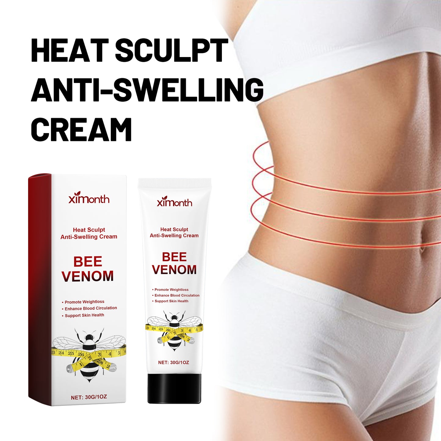 Heat Sculpting Body Cream - Anti-Swelling Firming Massage Lotion
