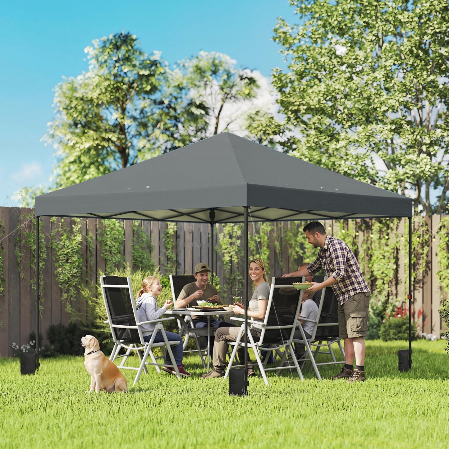 10x10 ft Pop Up Canopy Tent - Portable Outdoor Shelter, Dark Gray