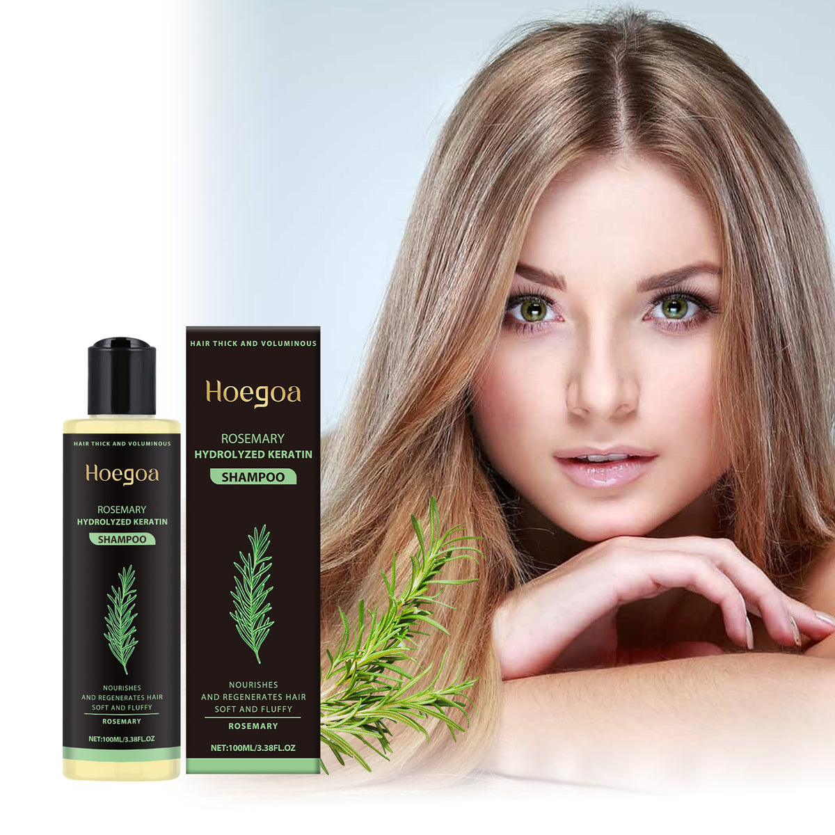 Rosemary Thickening Shampoo 100ml - Volume & Keratin Hair Care