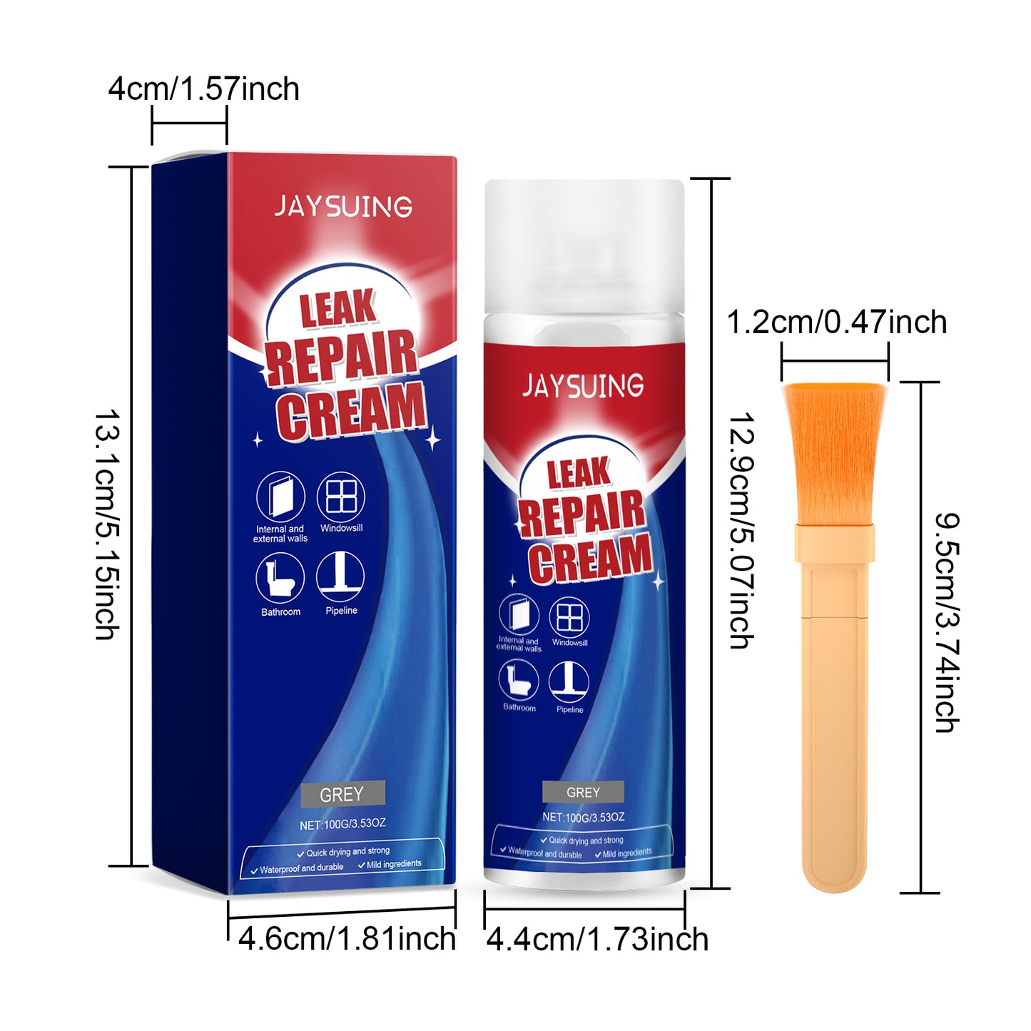 Leak Proof Gray Repair Adhesive for Kitchen Storage - 100g Bottle