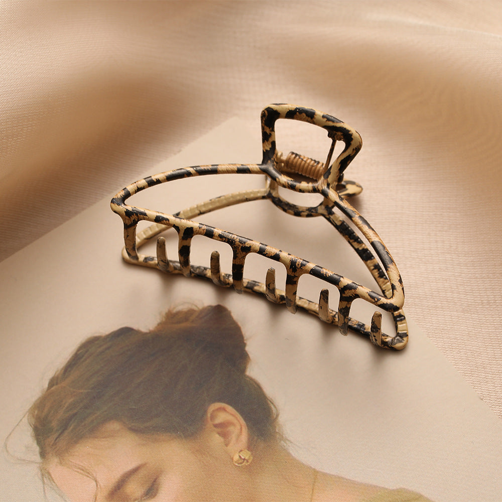 Metallic Leopard Hairpin for Women - Hair Accessory with Bowknot Design