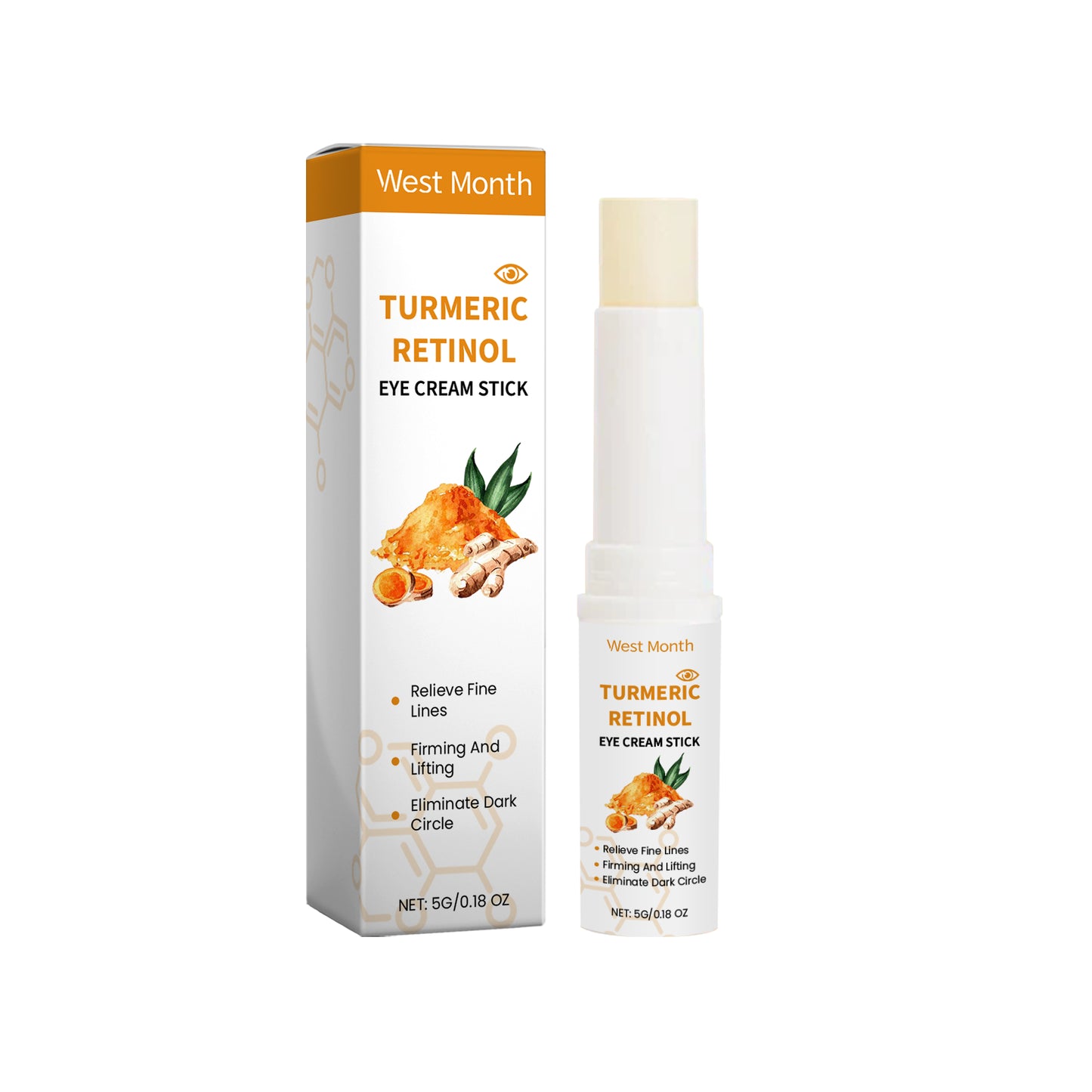 Turmeric and Retinol Eye Cream Stick - Anti-Aging Firming Eye Treatment