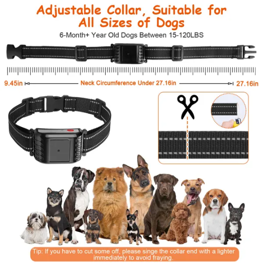 Wireless Dog Training Collar 990FT Range Shock Vibration Beep IPX6 Waterproof