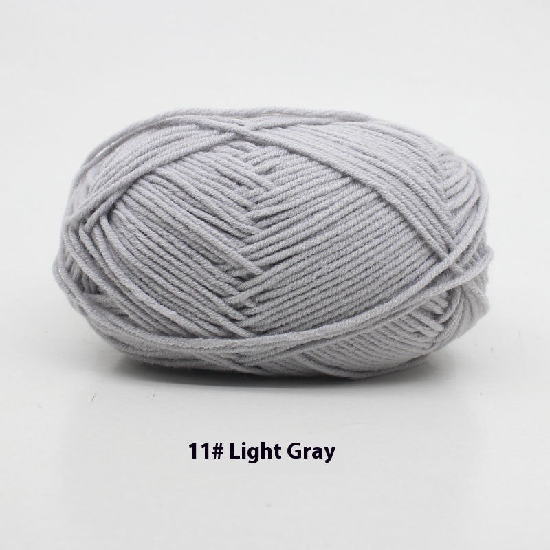 Four-Strand Milk Cotton Crochet Yarn Balls for Craft Projects - Multiple Colors