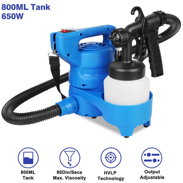 800ML Electric Paint Sprayer with Adjustable Nozzle - Blue