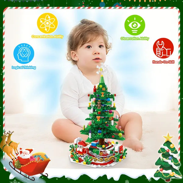 Christmas Tree Building Toy Set - 701 Pieces with LED Lights