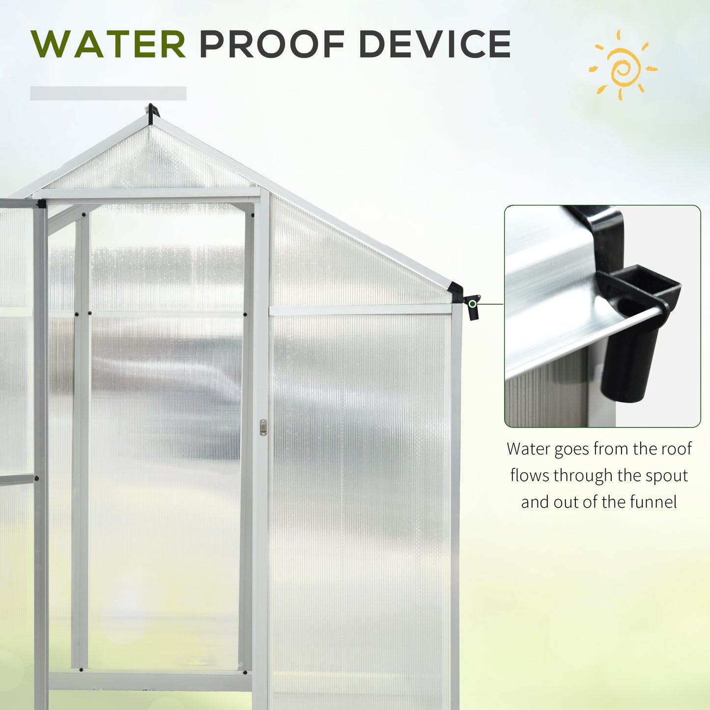 10ft x 6ft Walk-In Polycarbonate Greenhouse for Winter Gardening
