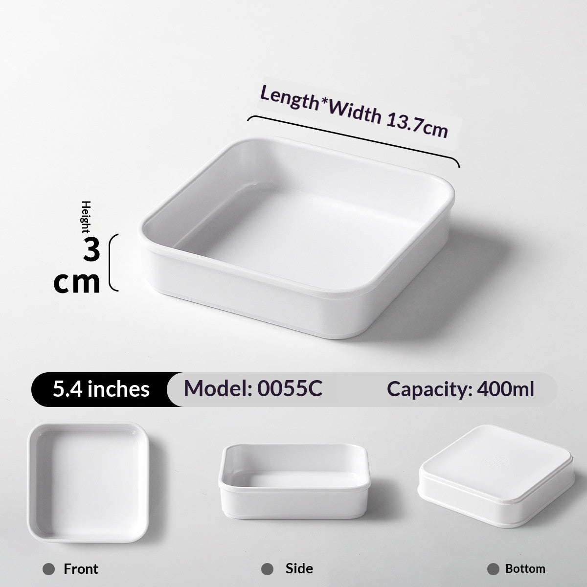 Melamine Fruit Platter and Snack Tray - Minimalist White Dinnerware