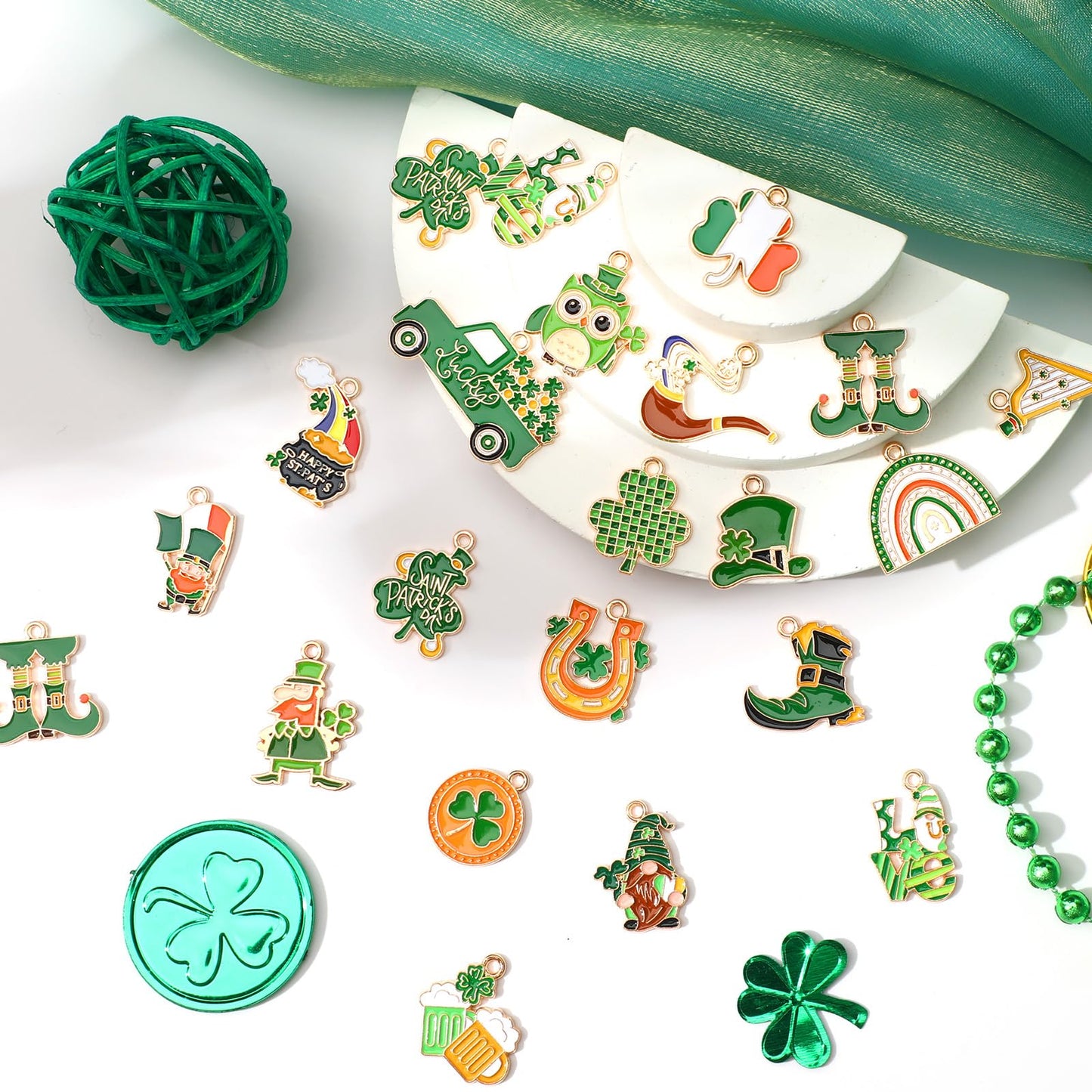 Ocean Theme Charm Set - 20 Pairs Assorted Marine Pendants