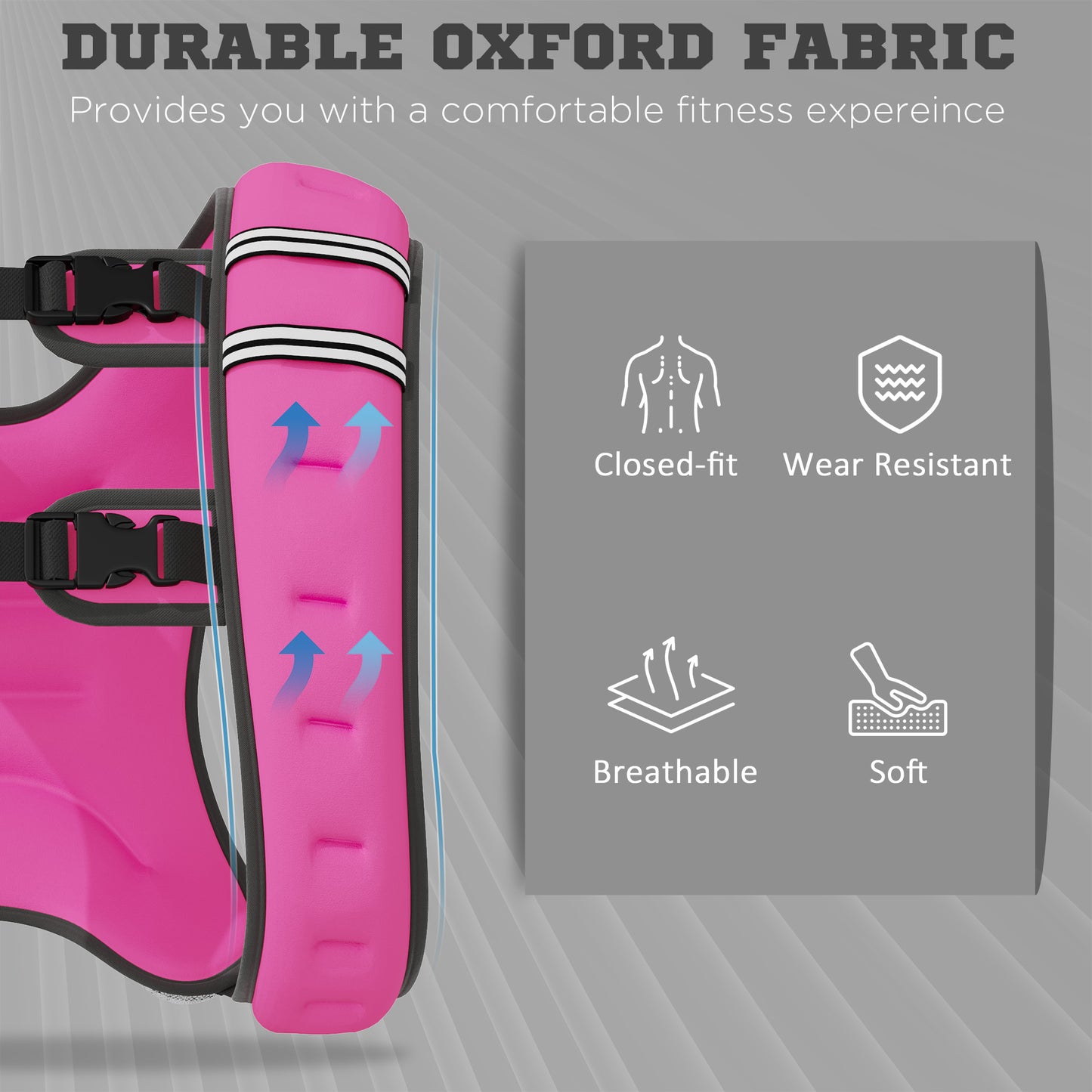 Adjustable Weighted Vest for Workout - 17.6 lbs, Pink