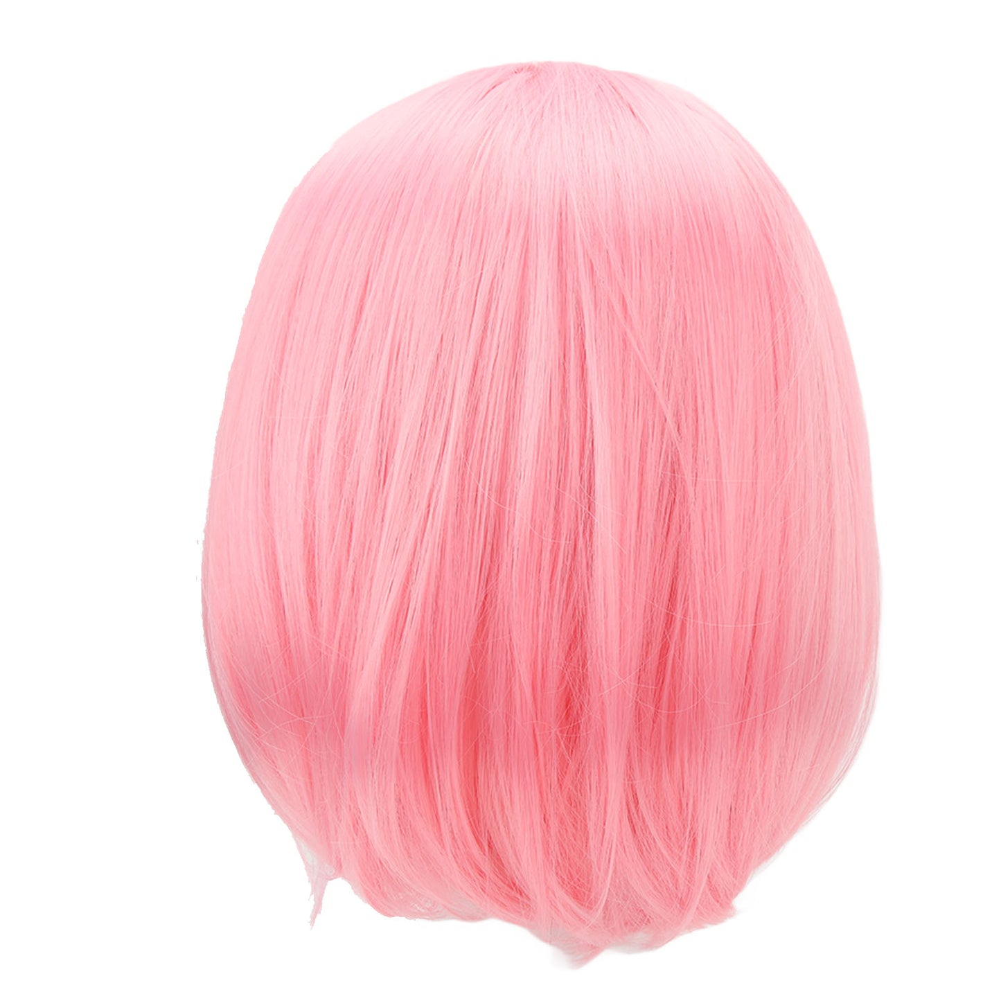 Short Pink Bob Wig with Bangs - Fluffy Synthetic Heat-Resistant Hair