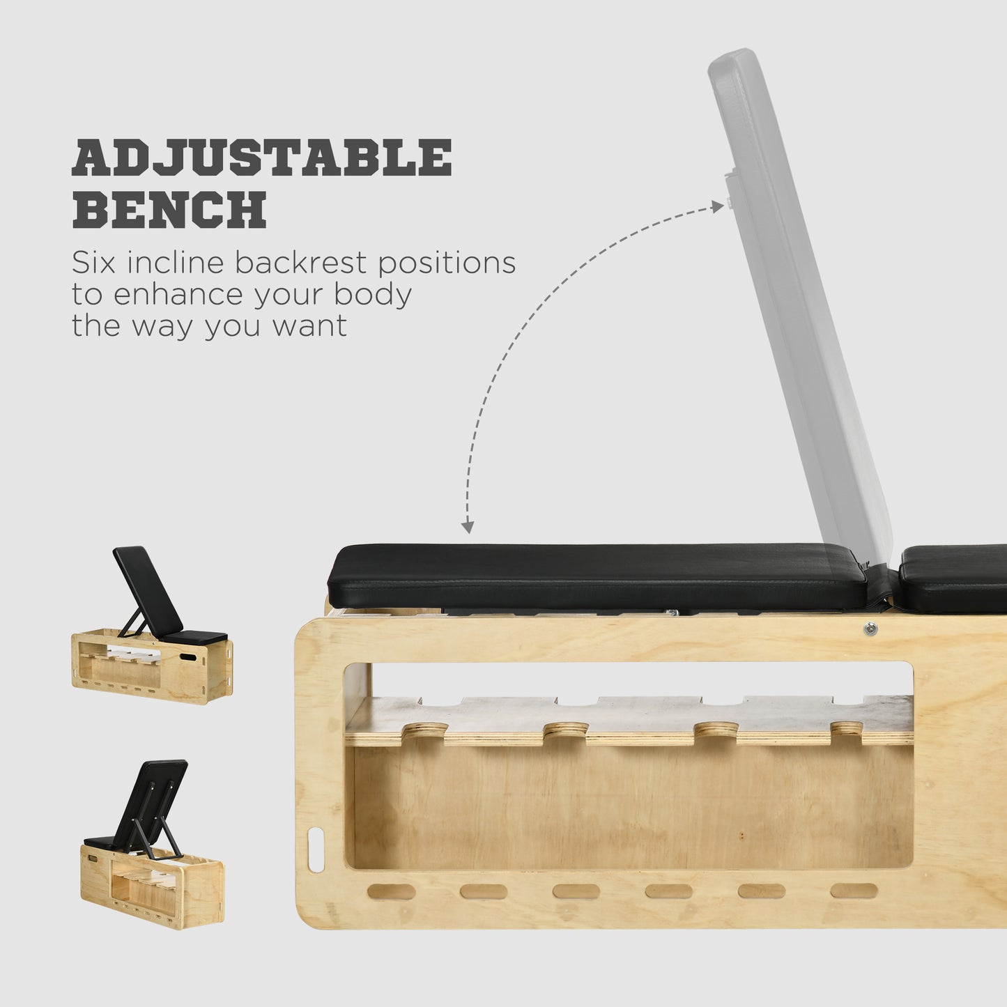 Adjustable Weight Bench with Dumbbell Rack & Resistance Bands