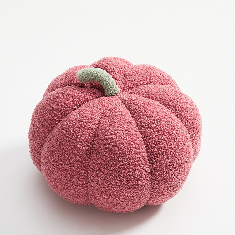 Cute Nordic Pumpkin Plush Pillow - Knitted Yarn Round Cushion for Home Decor