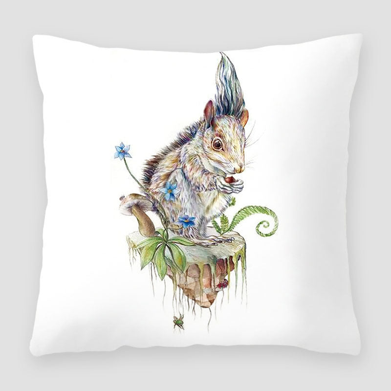 Cartoon Peach Skin Velvet Pillow Cover for Sofa & Living Room - Multiple Colors
