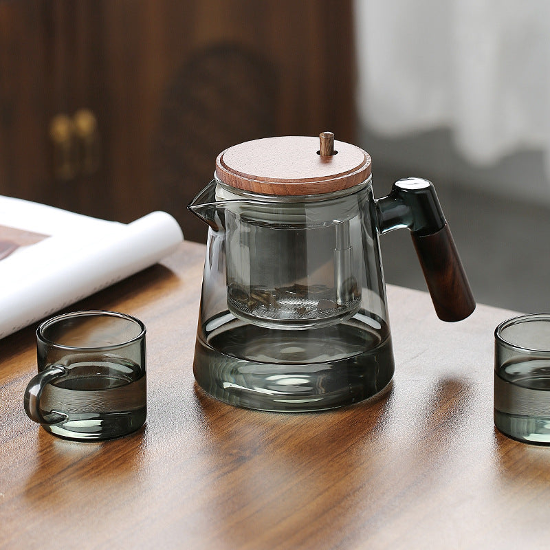 Tea Separation Pot with Walnut Handle 650ml - Chinese Style Drinkware
