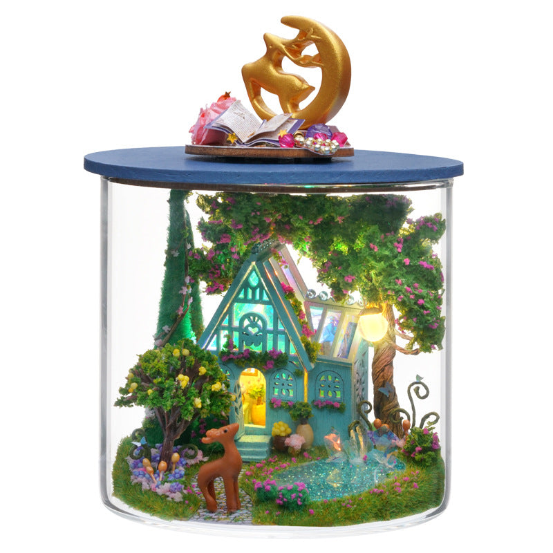3D Architectural Wooden Model Kit - DIY Cabin Dream Bottle Assembly
