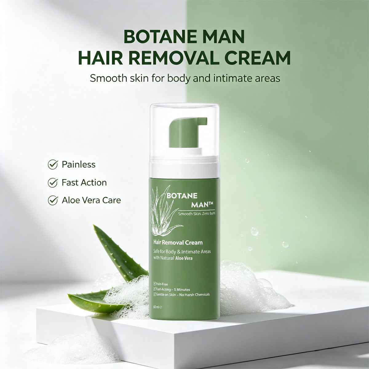 Gentle Skin Cleansing & Moisture Lock Hair Removal Mousse - 60ml