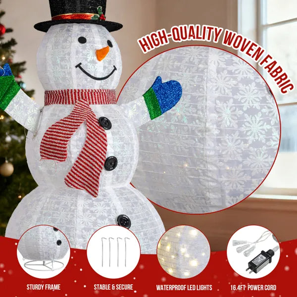 5.7FT Lighted Snowman with Tree - Christmas Outdoor Decor