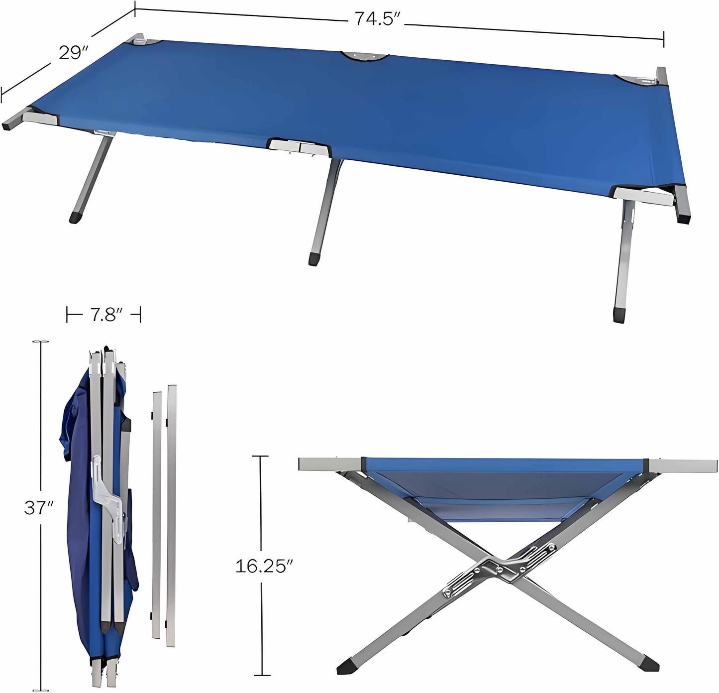 Portable Folding Camping Cot with Carry Bag - Lightweight & Durable